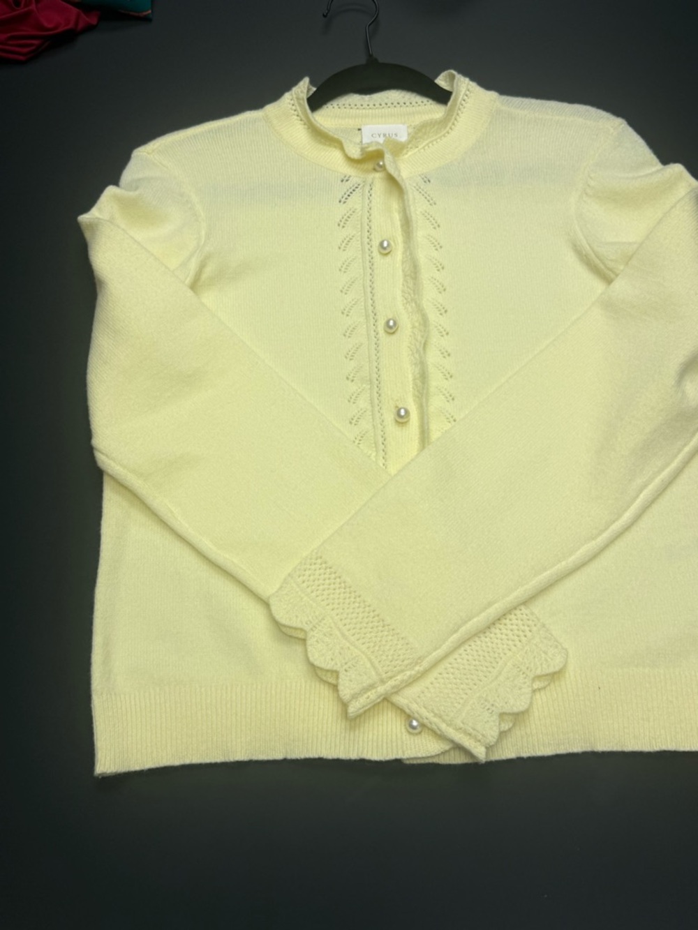 Cyrus Pale Yellow Tie-Neck Cardigan 💛